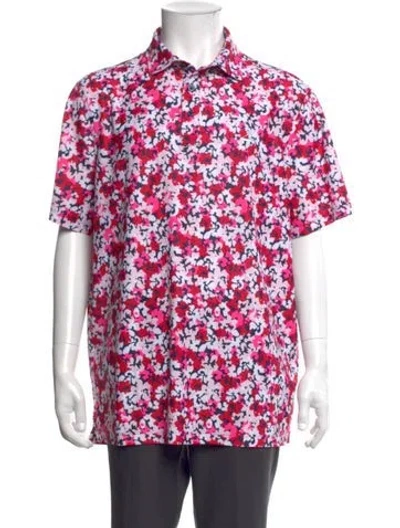 Pre-owned G/fore Floral Print Short Sleeve Shirt In Pink