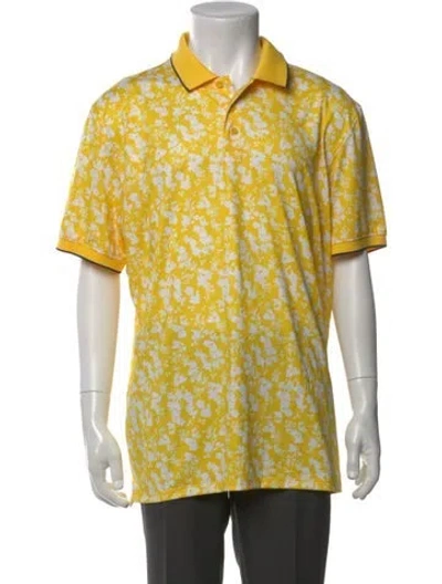 Pre-owned G/fore Floral Print Short Sleeve Shirt In Yellow