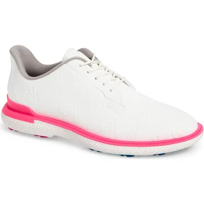 G/fore Gallivant2r Embossed Skull & Tees Golf Sheo In Snow / Knockout Pink