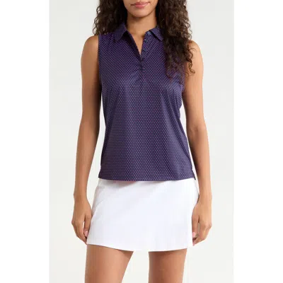 G/fore Geo 2 Silky Tech Performance Sleeveless Golf Polo In Twilight/knockout Pink