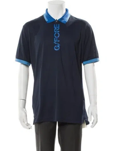 Pre-owned G/fore Graphic Print Collar Polo Shirt In Blue