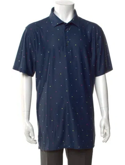 Pre-owned G/fore Graphic Print Collar Polo Shirt In Blue