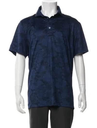 Pre-owned G/fore Graphic Print Collar Polo Shirt In Blue