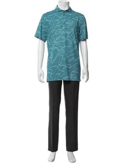 Pre-owned G/fore Graphic Print Collar Polo Shirt In Green