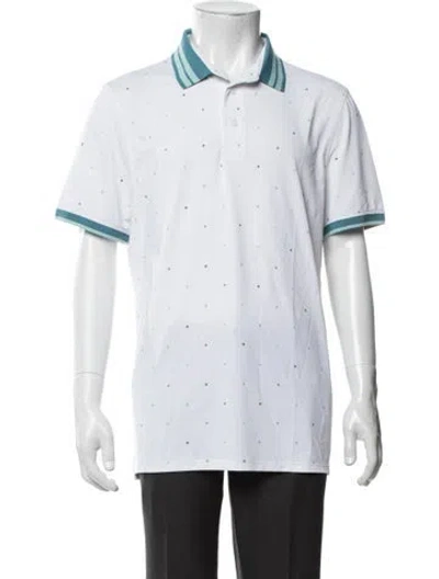 Pre-owned G/fore Graphic Print Collar Polo Shirt In White