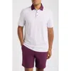 G/fore Herringbone Stripe Performance Polo In White