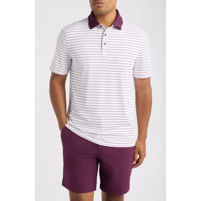 G/fore Herringbone Stripe Performance Polo In White