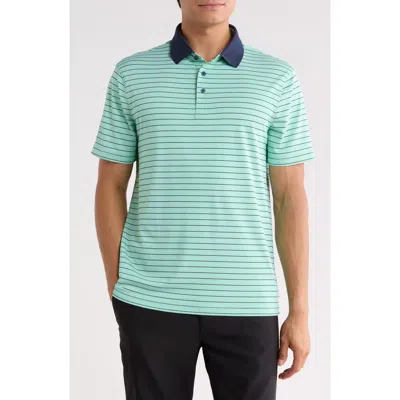 G/fore Herringbone Stripe Performance Polo In Clover
