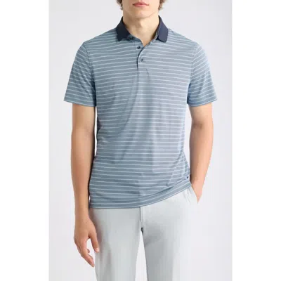 G/fore Herringbone Stripe Performance Polo In Onyx/snow