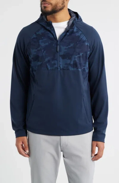 G/fore Hybrid Quarter Zip Hoodie In Blue
