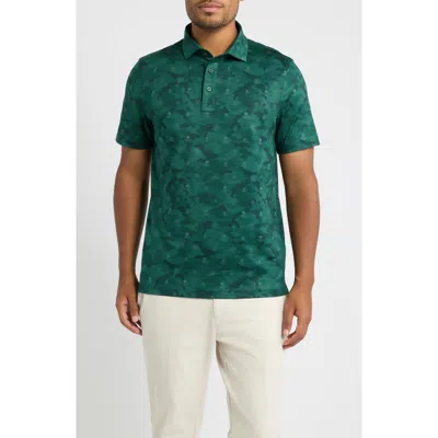 G/fore Icon Camo Stretch Tech Jersey Golf Polo Shirt In Green