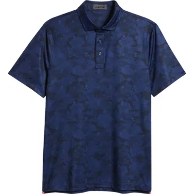G/fore Icon Camo Stretch Tech Jersey Polo Shirt In Blue