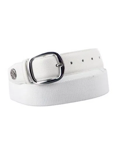 Pre-owned G/fore Leather Waist Belt In White