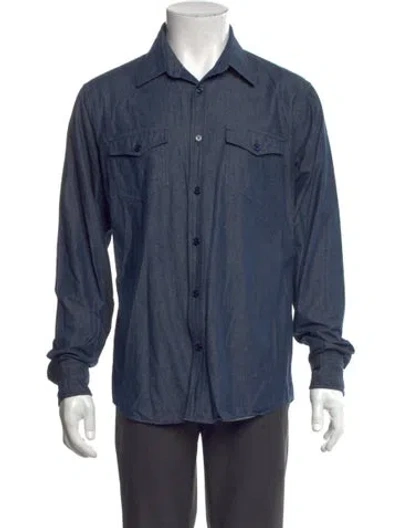 Pre-owned G/fore Long Sleeve Denim Shirt In Blue