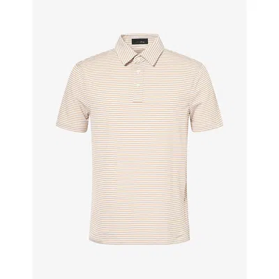 G/fore Mens  All Play Stripe Woven Polo T-shirt In Dune