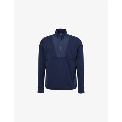 G/fore Mens  Quarter-zip Panelled Stretch-woven Jumper In Purple