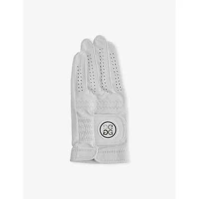 G/fore Mens  Signature Logo Leather Golf Glove In White