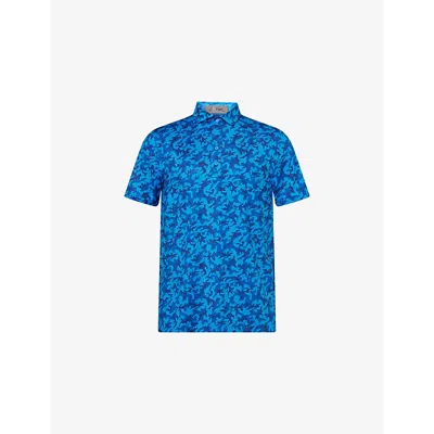 G/fore Mens Lisbon Mapped Icon Camo Tech-jersey Polo Shirt In Black