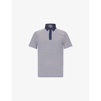 G/fore Mens Twilight Stripe Tech-jersey Polo Shirt In Blue