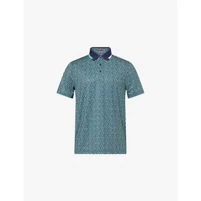 G/fore Mens Twilight/clover Graphic-print Short-sleeve Jersey Polo Top Xl