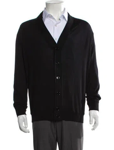 Pre-owned G/fore Merino Wool Open Front Cardigan In Black