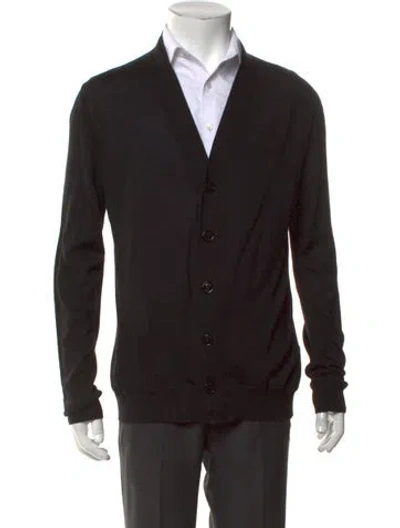 Pre-owned G/fore Merino Wool V-neck Cardigan In Black