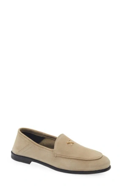 G/fore Metal Tees Suede Flex Loafer In Nude