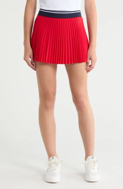 G/fore Micropleat High Rise Stretch Woven Golf Skort In Red