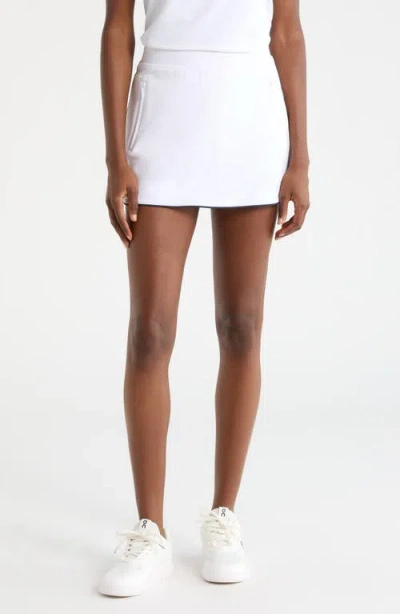 G/fore Mid Rise Tulip Hem Piqué Skort In White