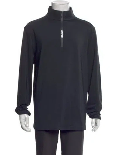 Pre-owned G/fore Mock Neck Long Sleeve Henley In Gray