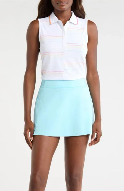 G/fore Offset Stripe Sleeveless Performance Polo In Blue