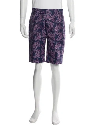 Pre-owned G/fore Paisley Print Jogger Shorts In Purple