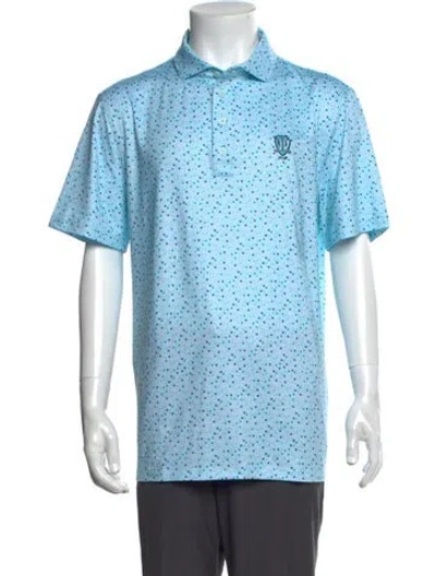 Pre-owned G/fore Patterned Collar Polo Shirt In Blue
