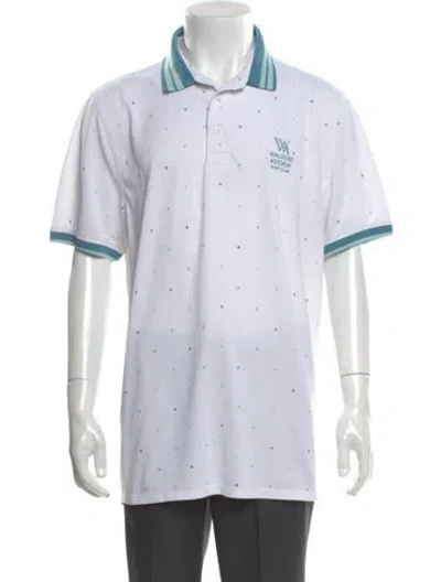 Pre-owned G/fore Patterned Collar Polo Shirt In White