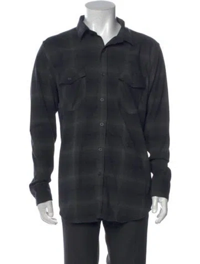 Pre-owned G/fore Plaid Print Long Sleeve Shirt In Grey