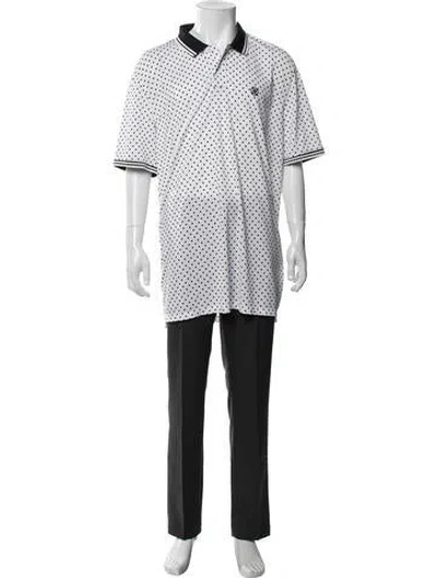 Pre-owned G/fore Polka Dot Print Collar Polo Shirt In White
