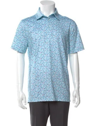 Pre-owned G/fore Polka Dot Print Short Sleeve Shirt In Blue