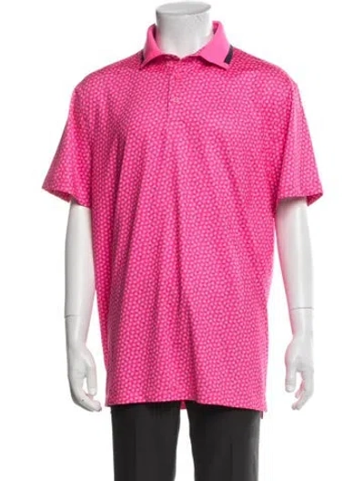 Pre-owned G/fore Polka Dot Print V-neck Polo Shirt In Pink