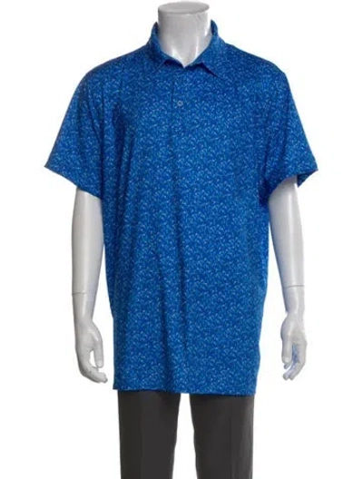 Pre-owned G/fore Printed Collar Polo Shirt In Blue
