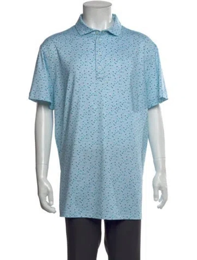 Pre-owned G/fore Printed Collar Polo Shirt In Blue