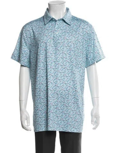 Pre-owned G/fore Printed Collar Polo Shirt In Blue