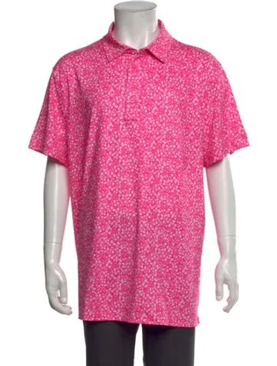 Pre-owned G/fore Printed Collar Polo Shirt In Pink