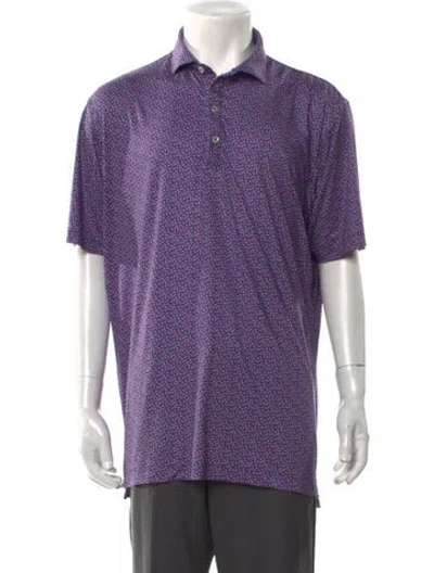 Pre-owned G/fore Printed Collar Polo Shirt In Purple