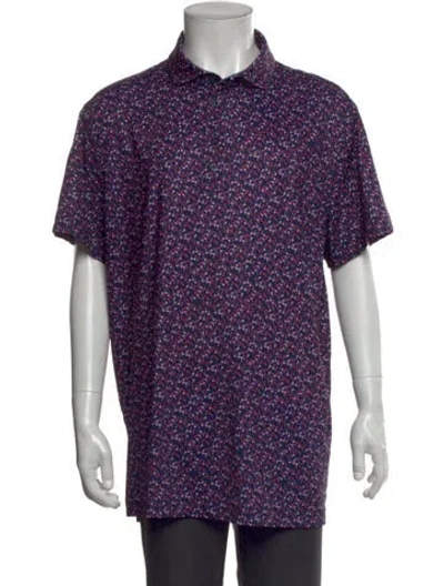 Pre-owned G/fore Printed Collar Polo Shirt In Purple