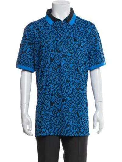 Pre-owned G/fore Printed Collar Polo Shirt W/ Tags In Blue