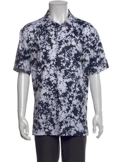 Pre-owned G/fore Printed Collar Polo Shirt In White