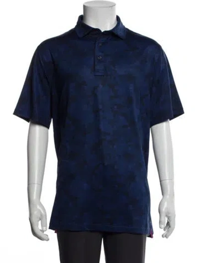 Pre-owned G/fore Printed Crew Neck Polo Shirt In Blue