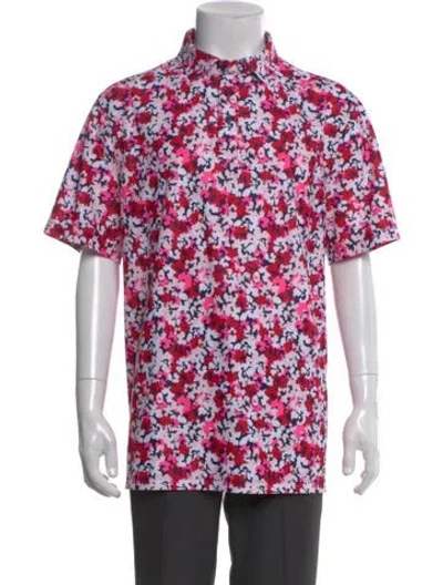 Pre-owned G/fore Printed Crew Neck Polo Shirt In White