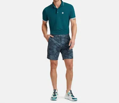 G/fore Rib Collar Tech Pique Polo In Spruce In Blue