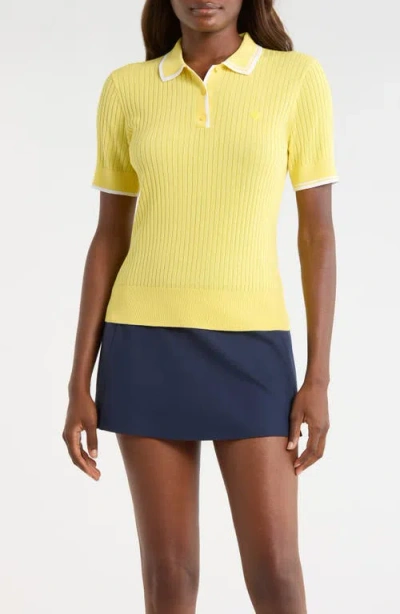 G/fore Rib Polo Sweater In Yellow